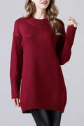 Women Winter Long Round Neck Sweater
