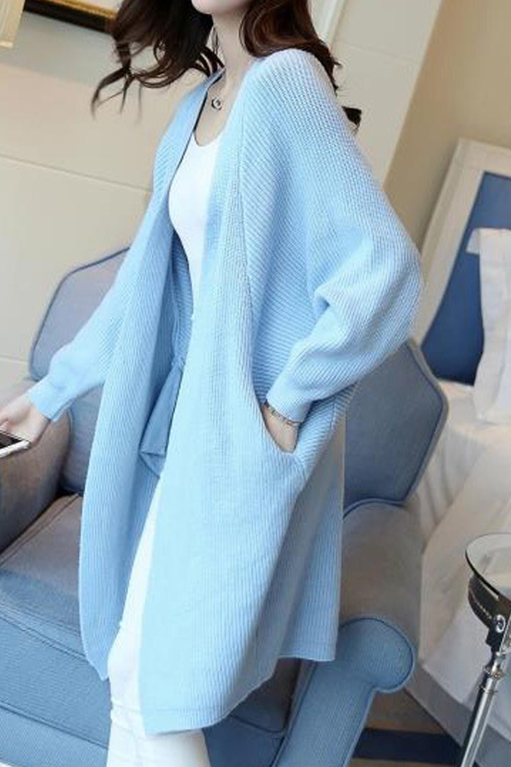 Women Classy Winter Bat Sleeve Long Cardigan