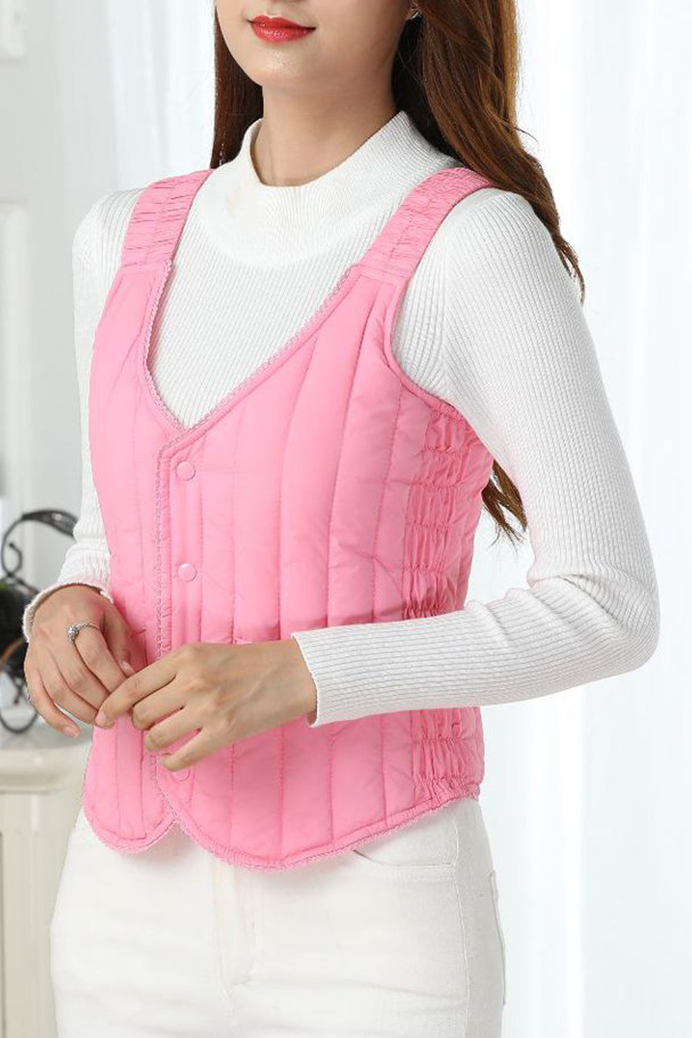 Women Lightweight Button Down Padded Vest
