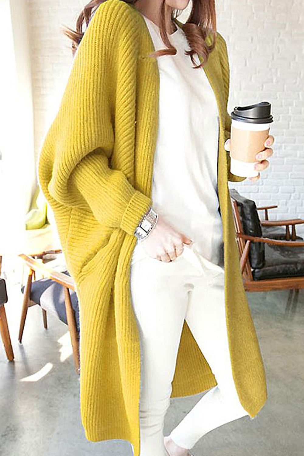 Women Breathable Bat Sleeve Cardigan