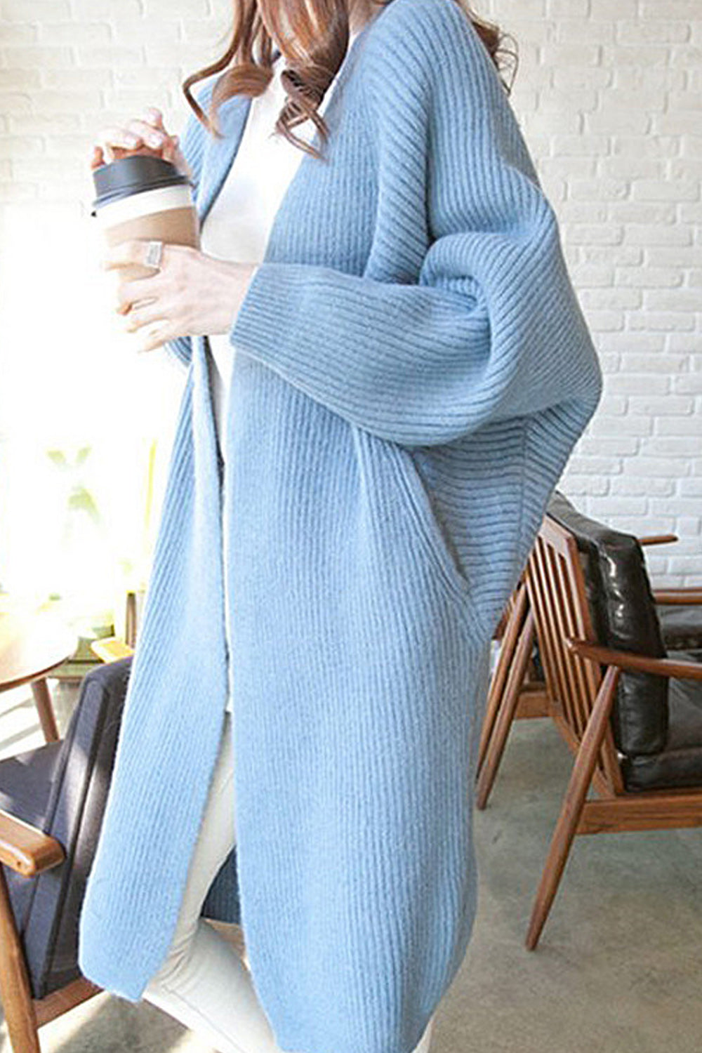 Women Breathable Bat Sleeve Cardigan