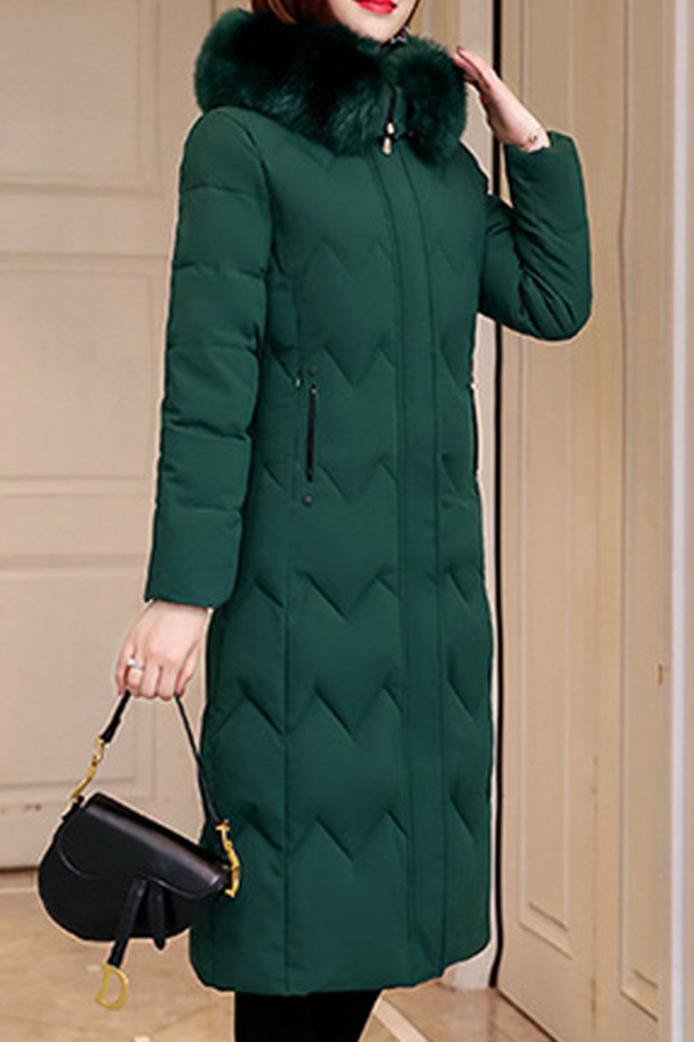 Women Warmth Padded Cotton Zip Up Casual Jacket