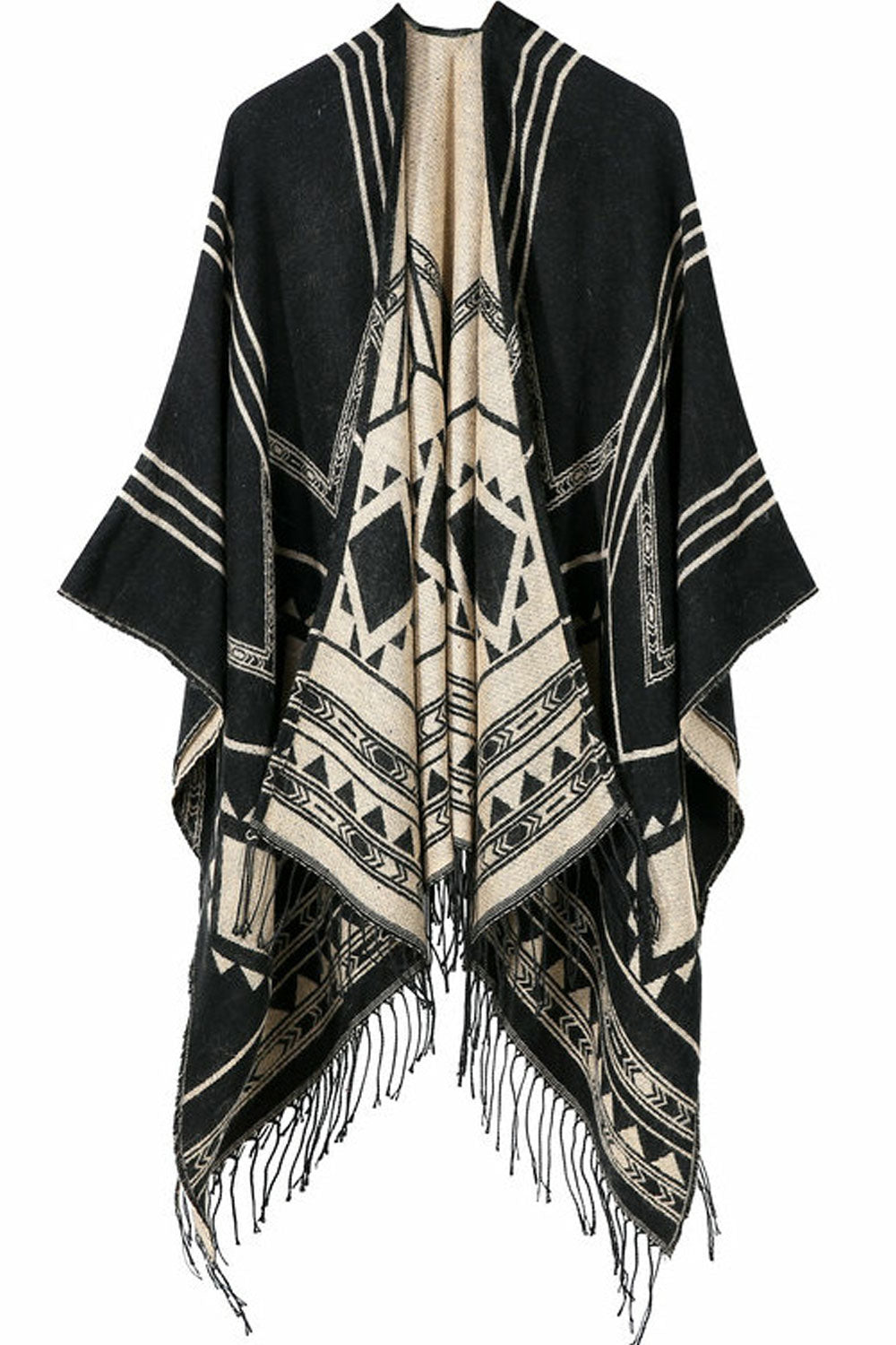 Women Thick & Warm Tassel Decorated Cashmere Shawl