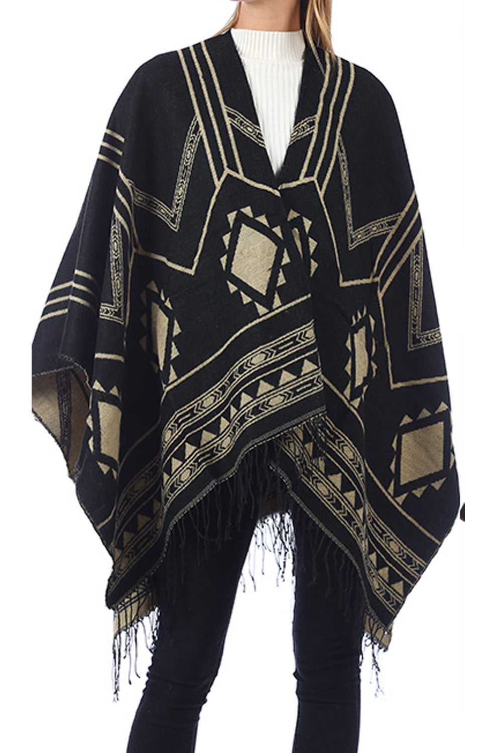 Women Thick & Warm Tassel Decorated Cashmere Shawl