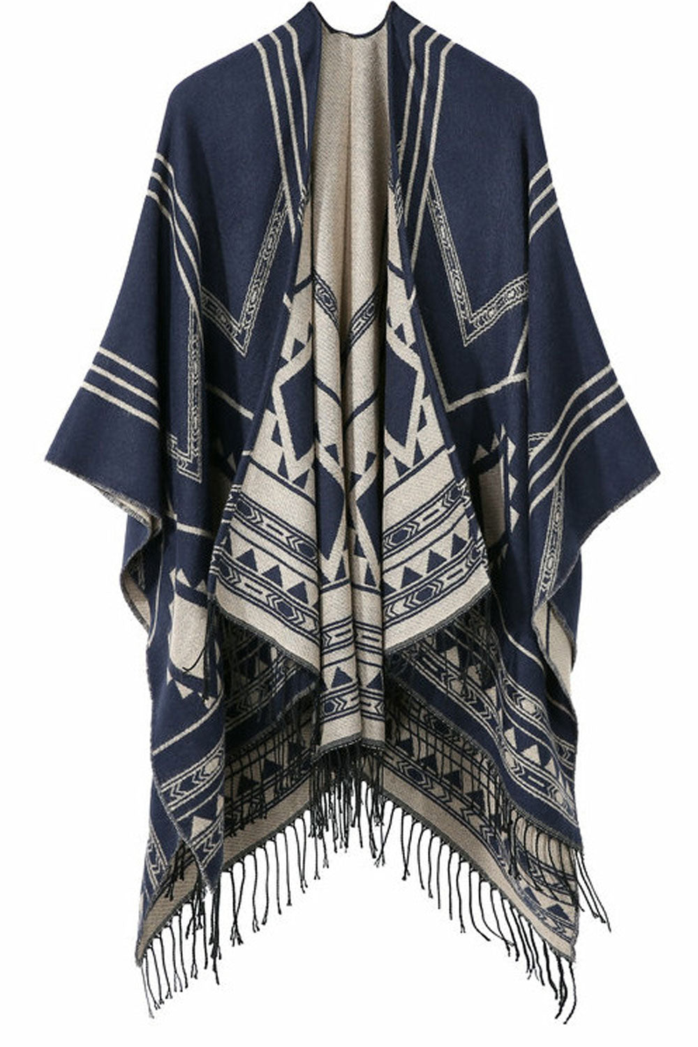 Women Thick & Warm Tassel Decorated Cashmere Shawl