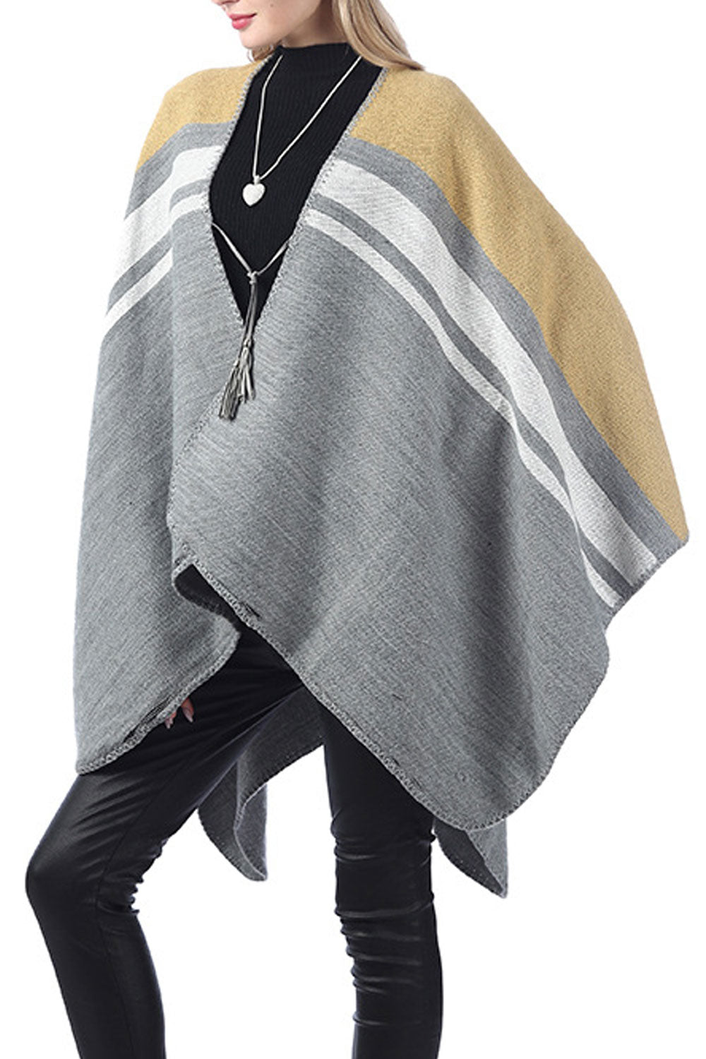 Women Contrast Color Warm & Thick Shawl