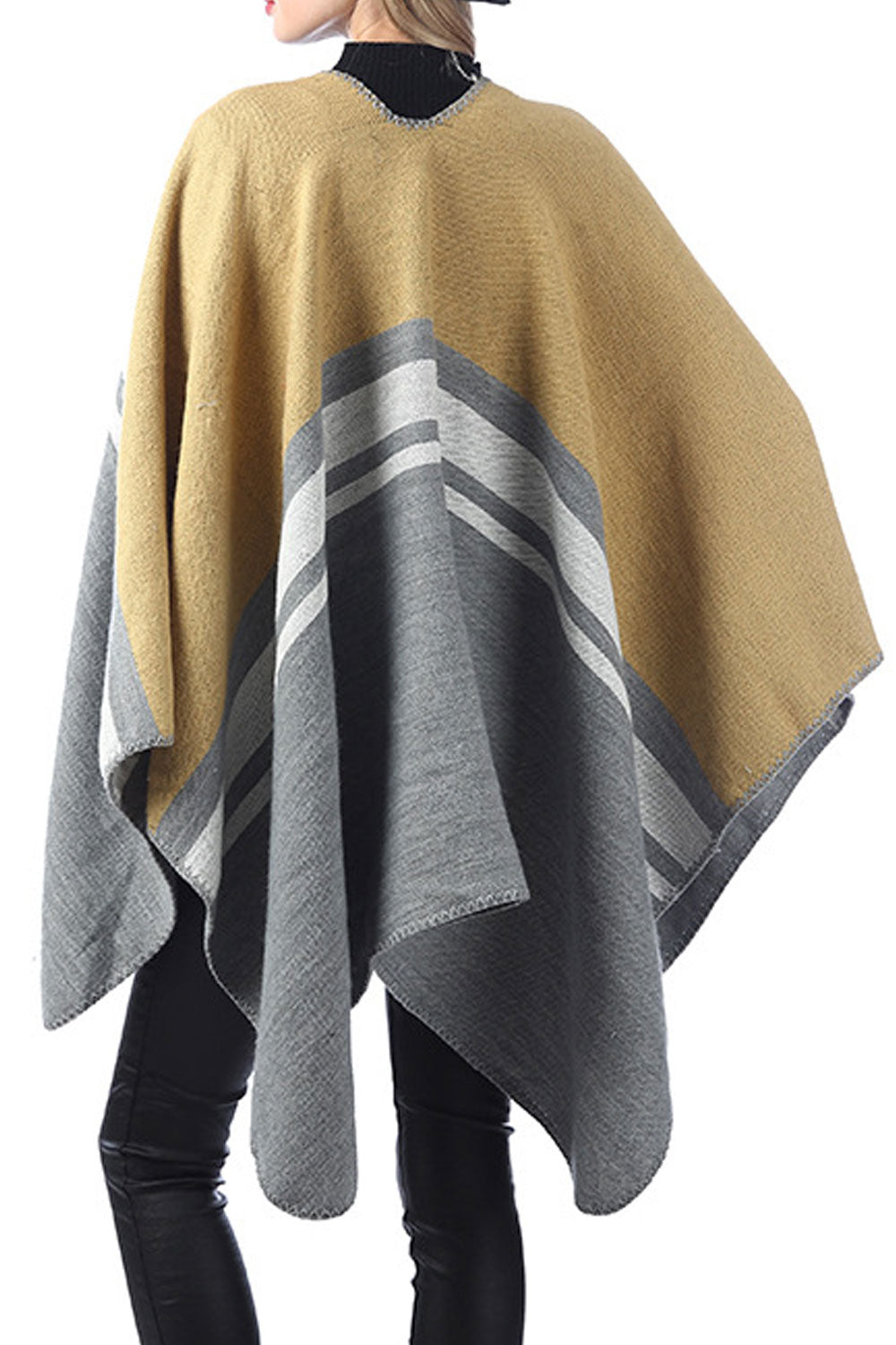 Women Contrast Color Warm & Thick Shawl