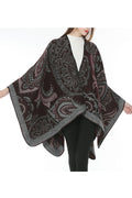 Women Flower Pattern Warm Thick Cashmere Shawl