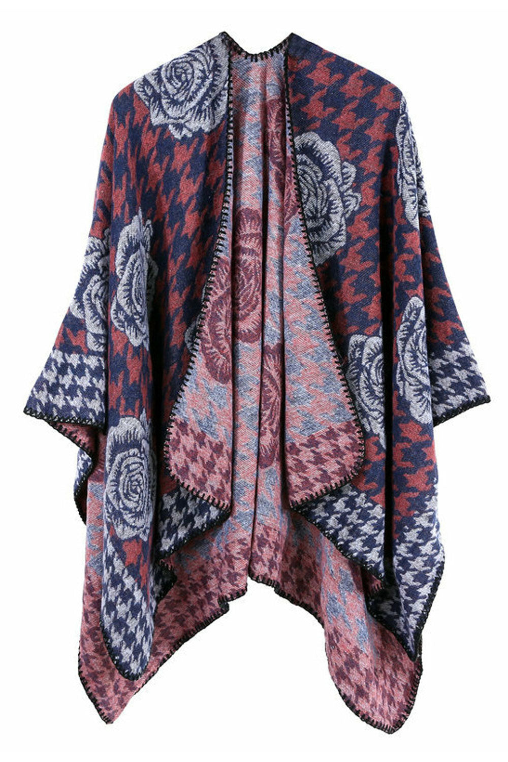 Women Autumn Winter Floral Warm Thick Cashmere Shawl