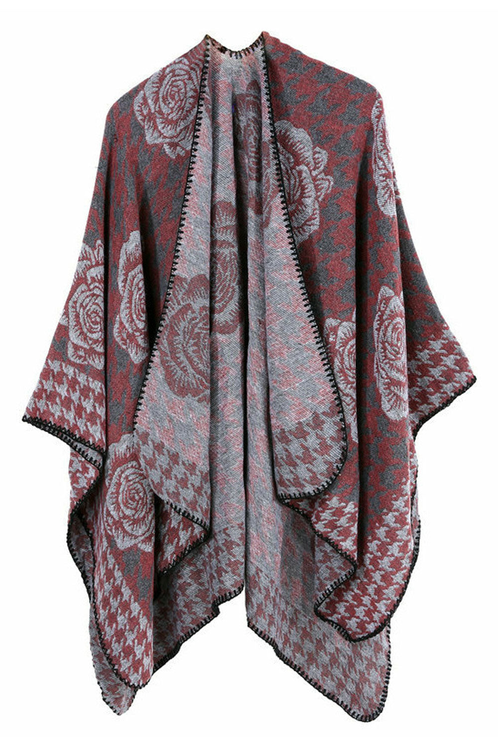 Women Autumn Winter Floral Warm Thick Cashmere Shawl