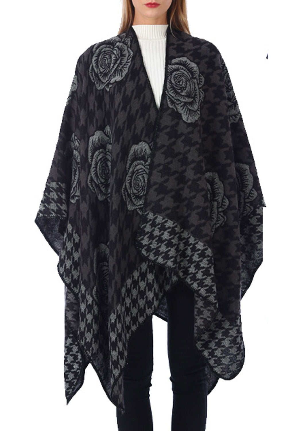 Women Autumn Winter Floral Warm Thick Cashmere Shawl