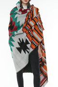 Women Windproof Stripe Warm & Thick Shawl