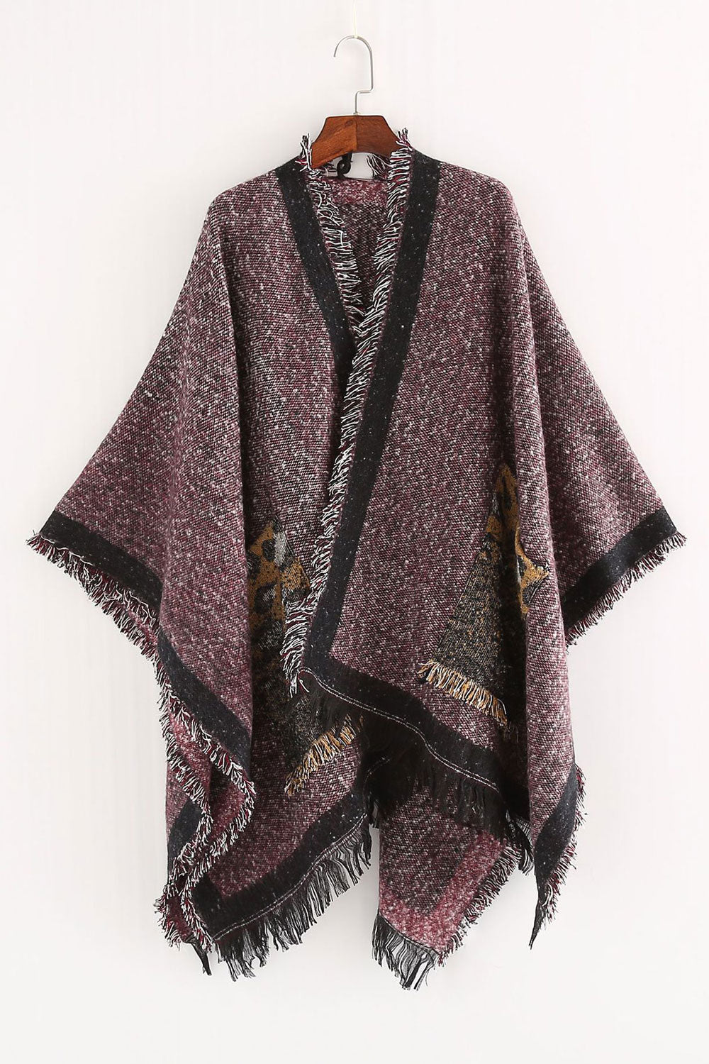Women Windprooof & Breathable Leopard Pocket Warm Shawl