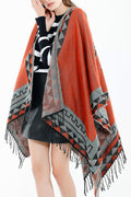 Women Elegant Solid Color Diamond Pattern Warm Shawl