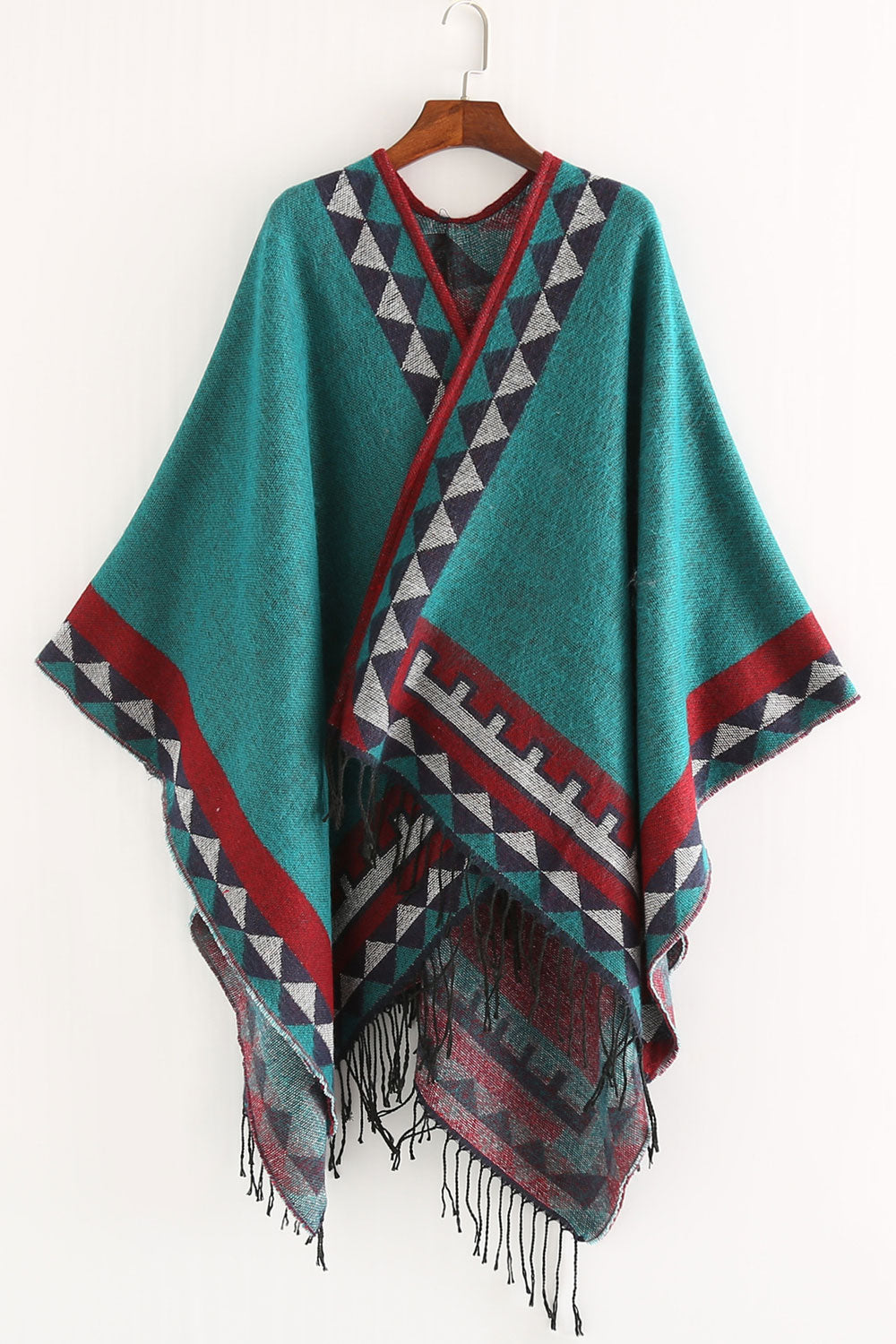 Women Elegant Solid Color Diamond Pattern Warm Shawl