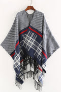 Women Dazzling Stripe Pattern Warm Thick Shawl
