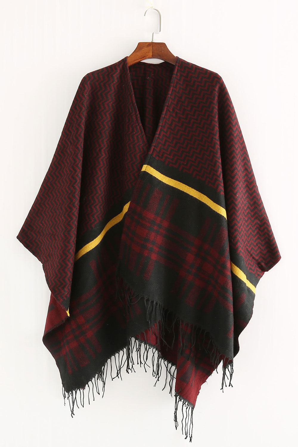 Women Dazzling Stripe Pattern Warm Thick Shawl