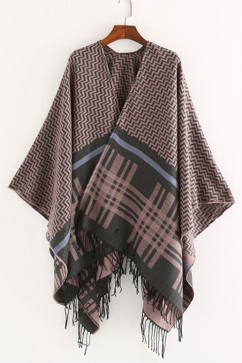 Women Dazzling Stripe Pattern Warm Thick Shawl