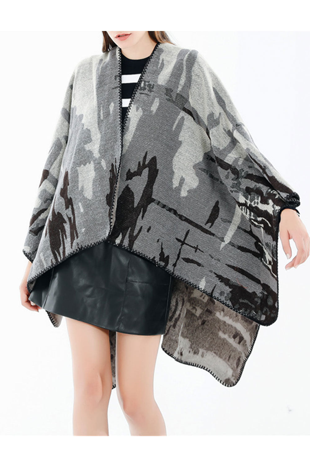 Women Camouflage Pattern Warm Thick Cashmere Shawl