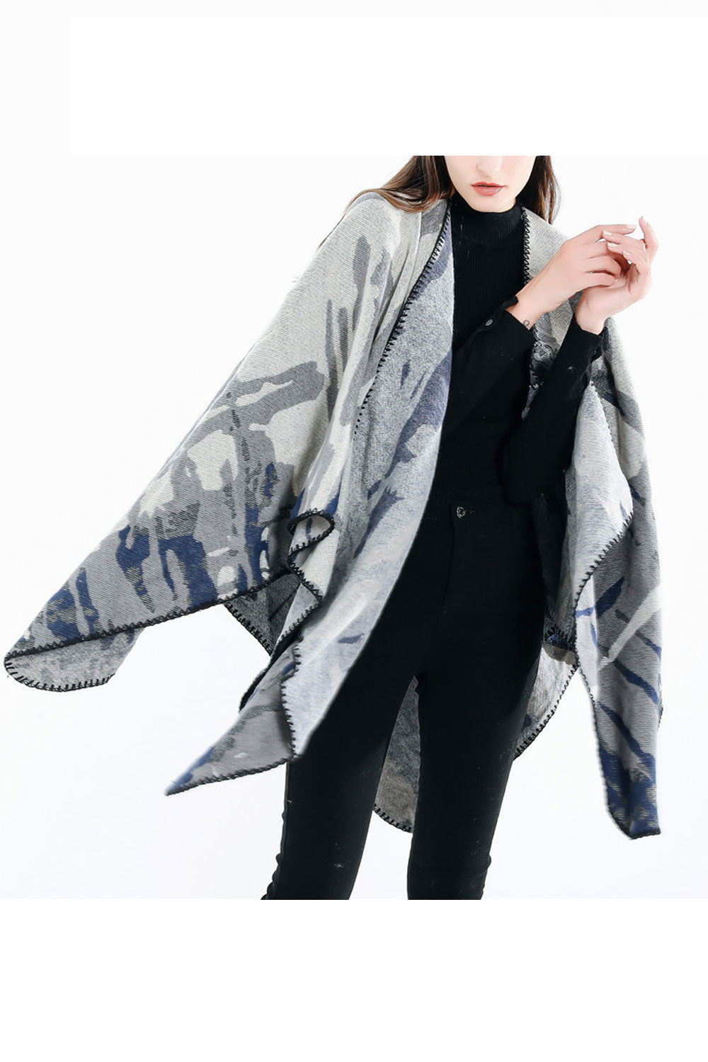 Women Camouflage Pattern Warm Thick Cashmere Shawl