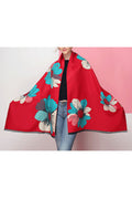 Women Winter Flower Pattern Warm & Thick Shawl