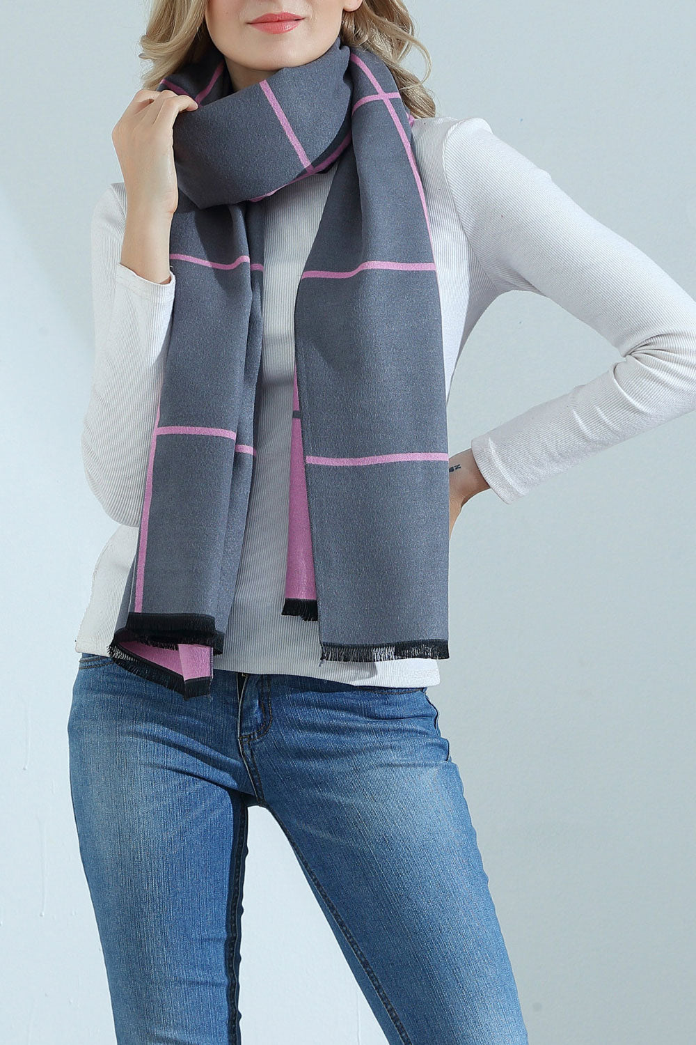 Women Fashion Lattice Pattern Warm Thick Shawl