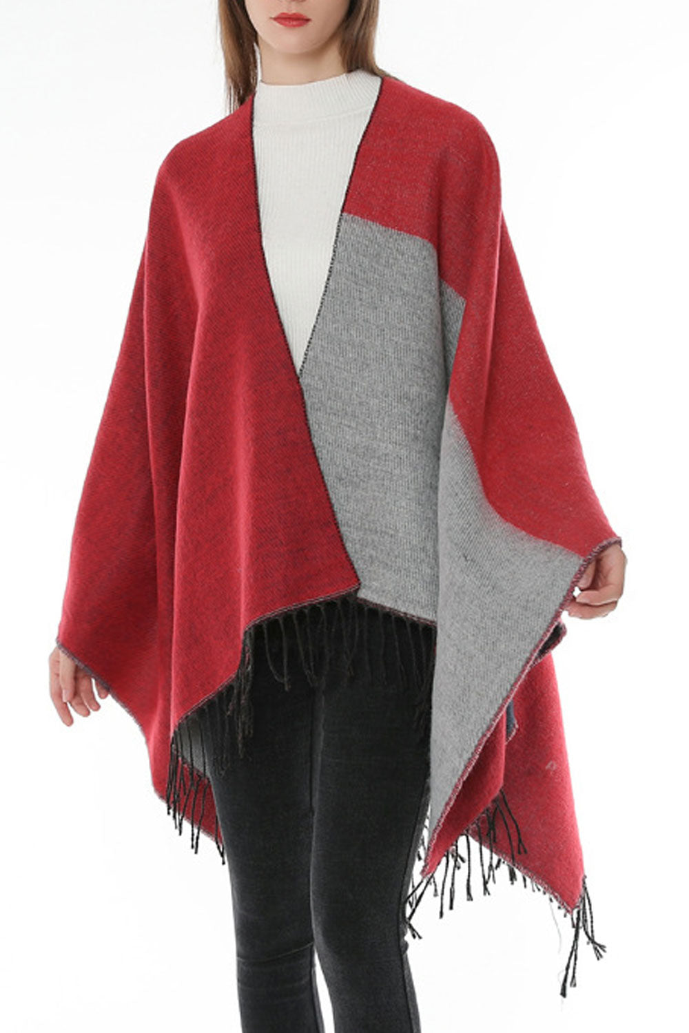 Women Dazzling Contrast Color Warm & Thick Shawl