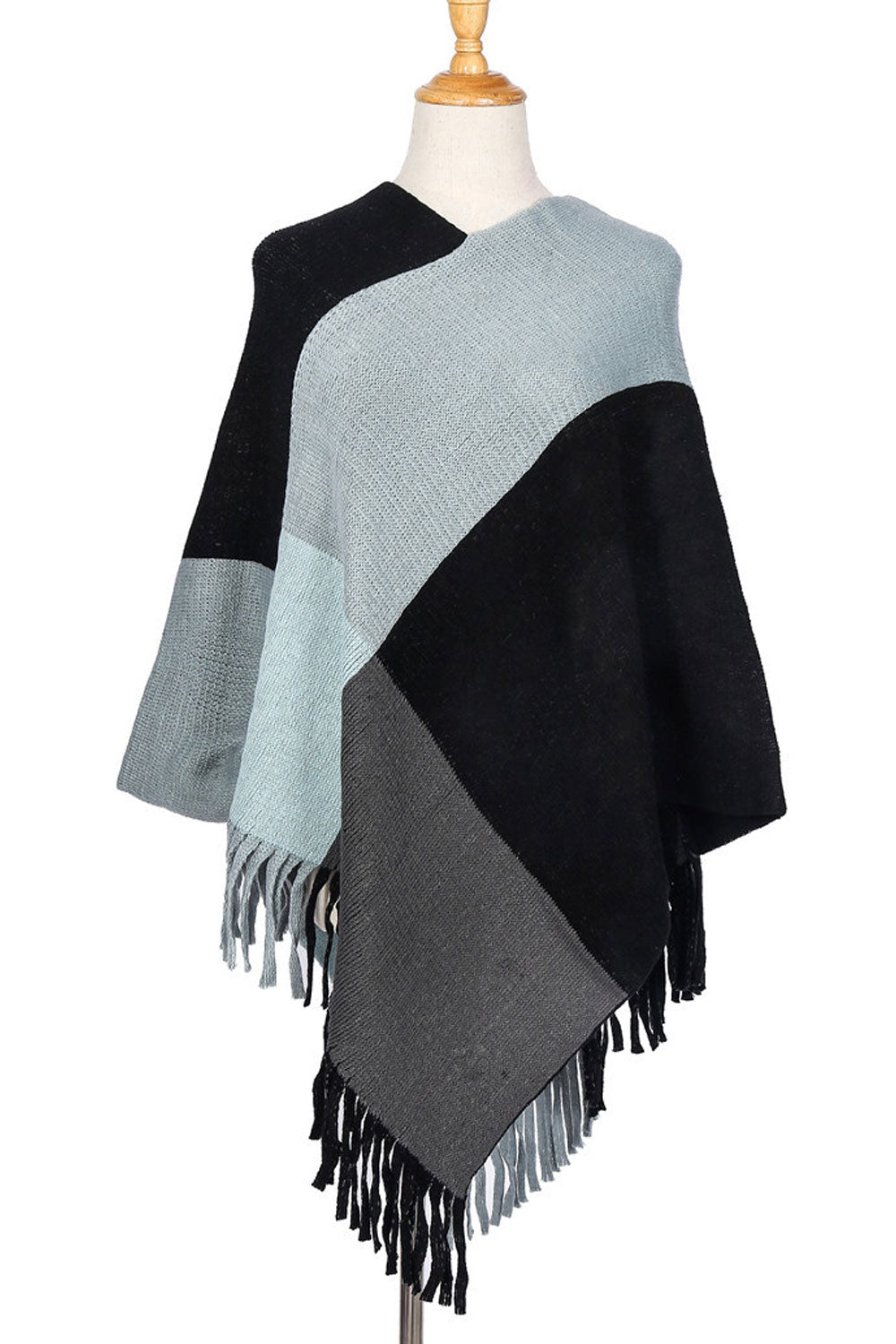 Women Beautiful Tassel Lattice Pattern Thick & Warm Shawl