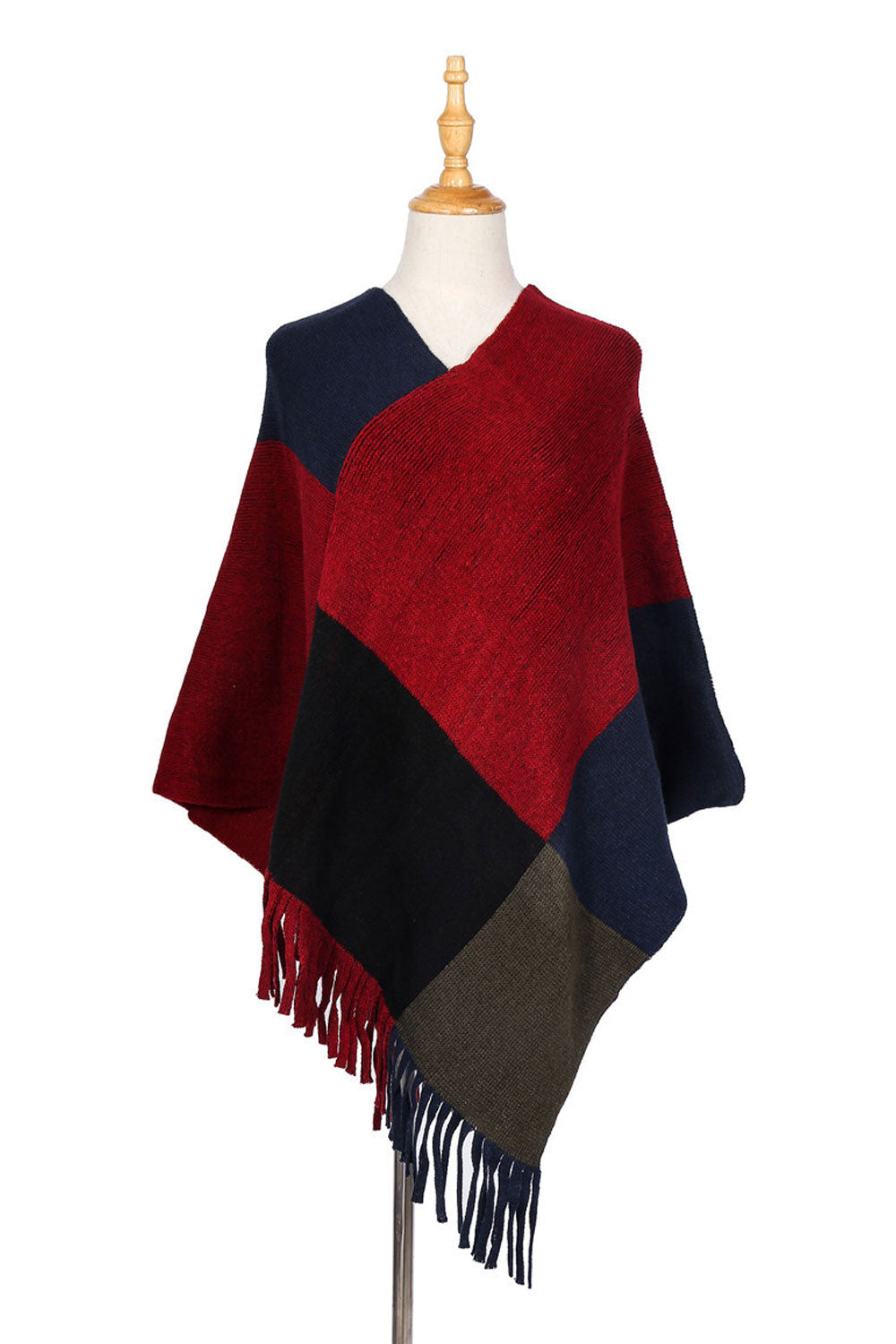Women Beautiful Tassel Lattice Pattern Thick & Warm Shawl