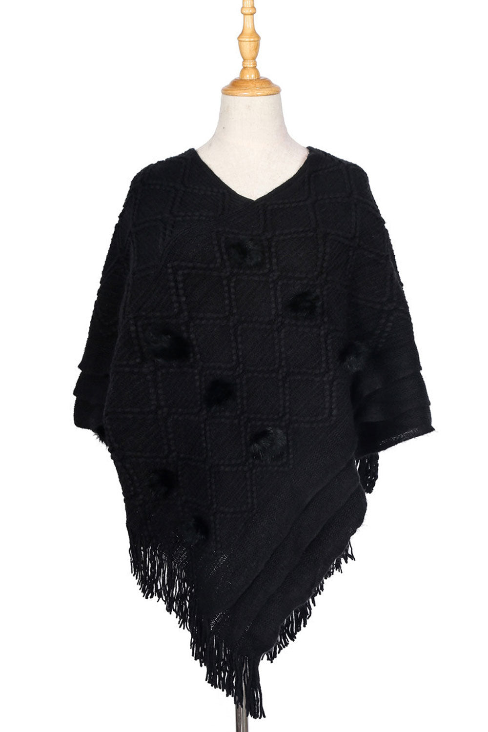 Women Autumn Solid Color Warm Thick Cashmere Shawl