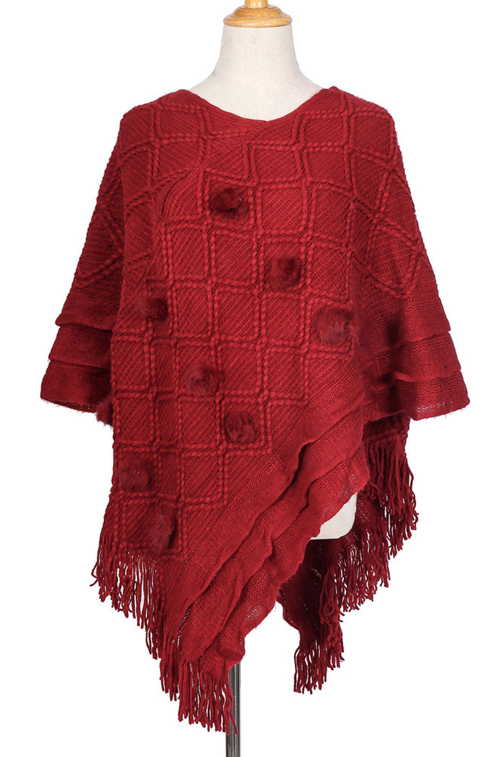 Women Autumn Solid Color Warm Thick Cashmere Shawl