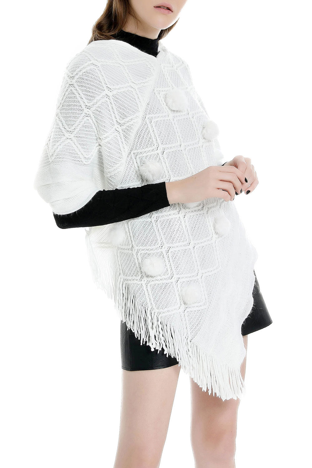 Women Autumn Solid Color Warm Thick Cashmere Shawl