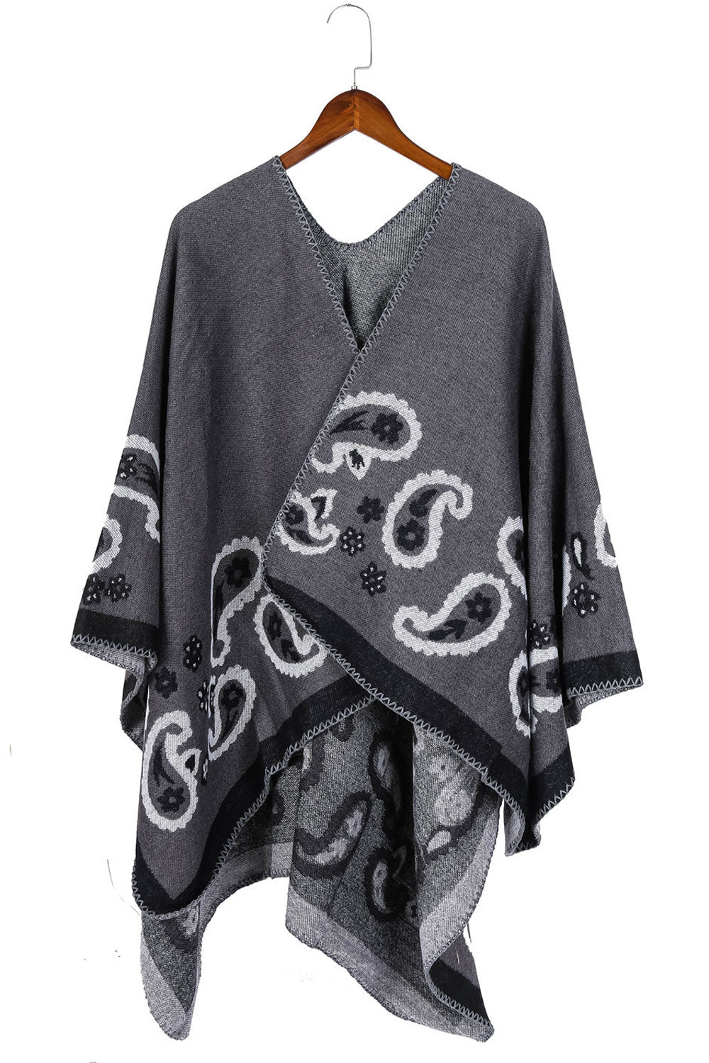 Women Stylish Cashew Floral Pattern Warm Thick Shawl
