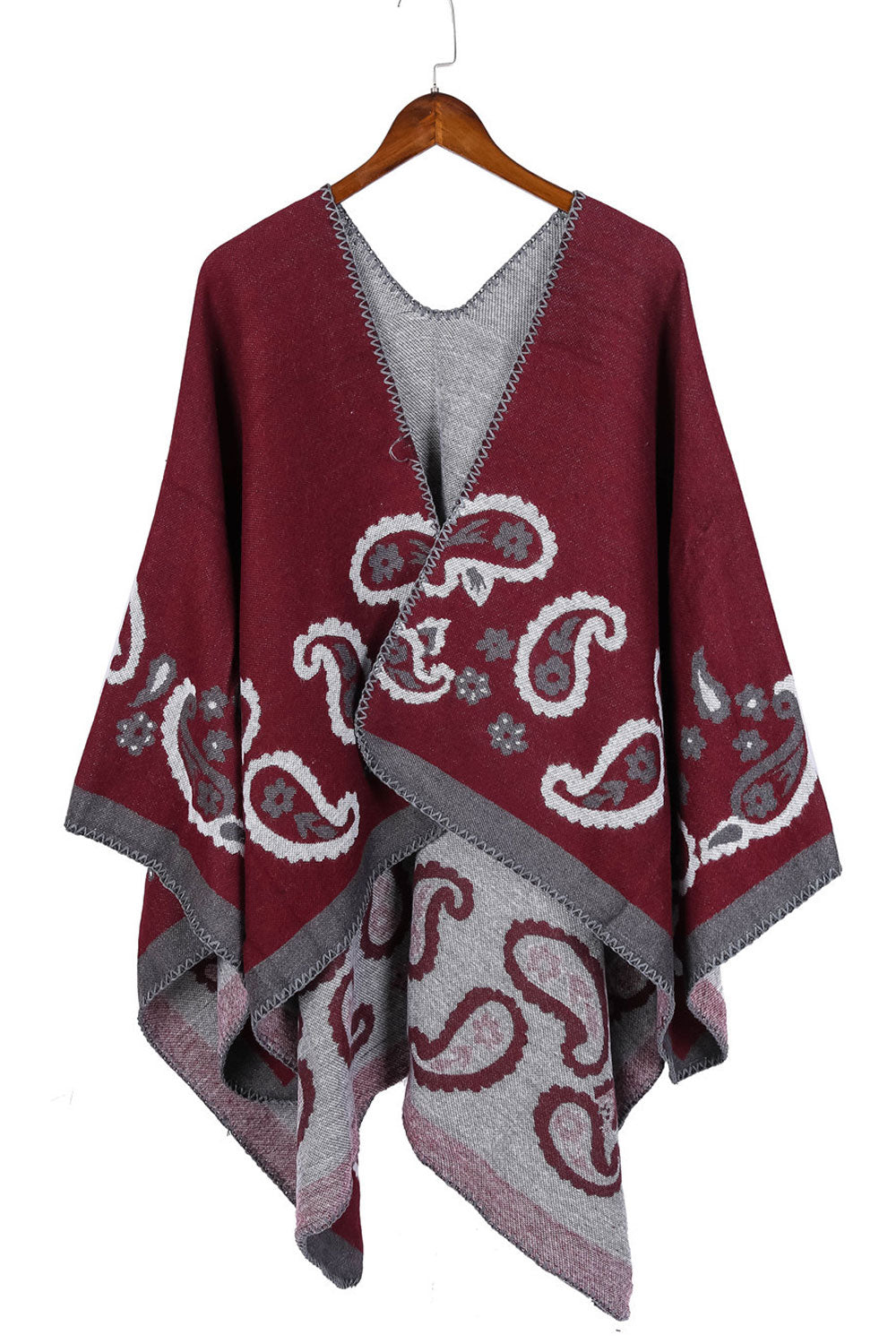 Women Stylish Cashew Floral Pattern Warm Thick Shawl