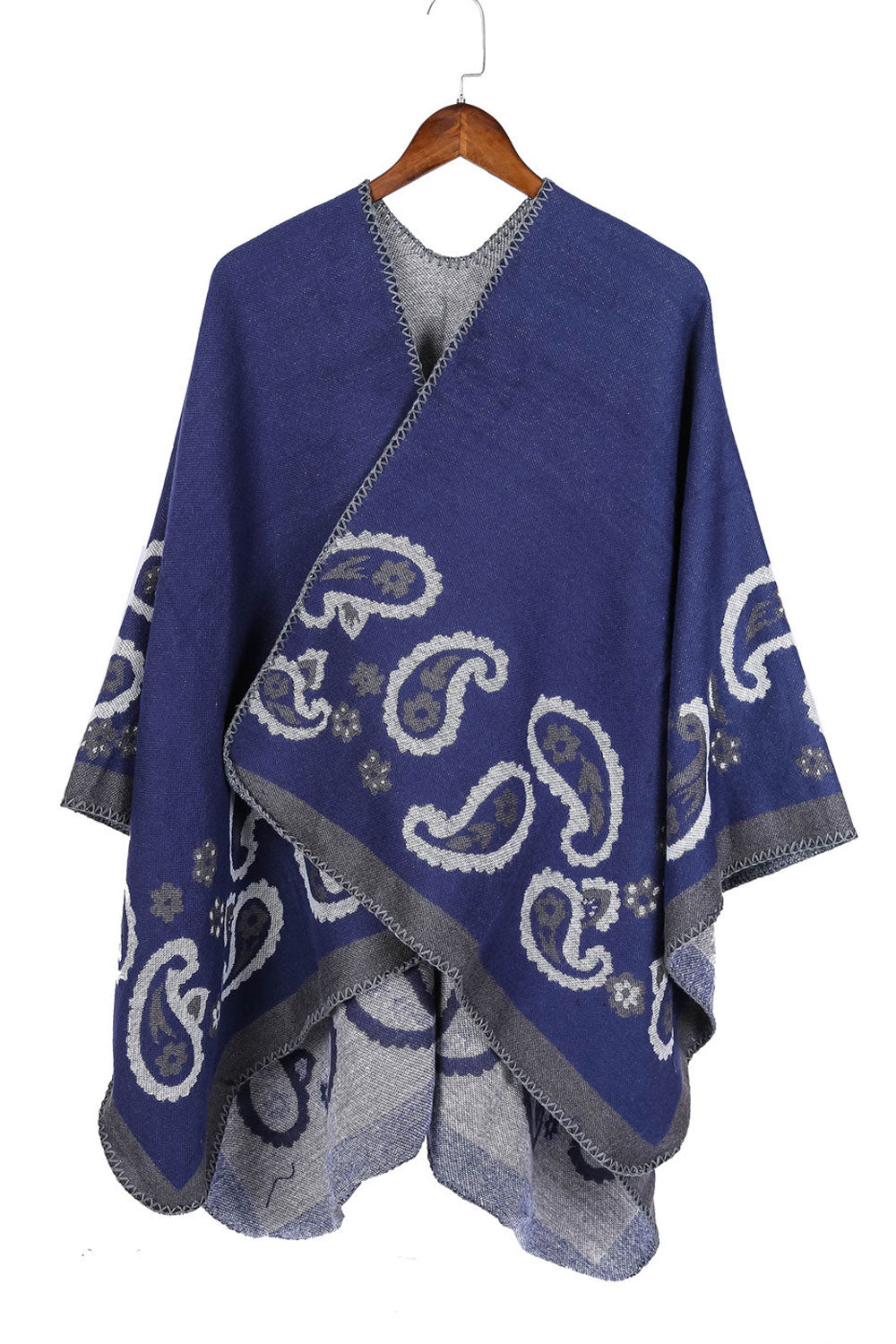 Women Stylish Cashew Floral Pattern Warm Thick Shawl