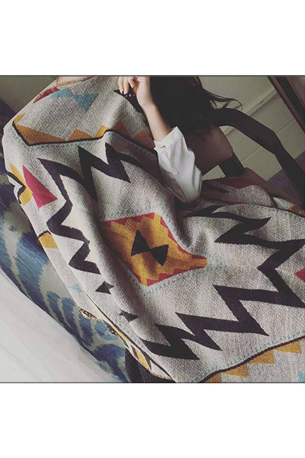Women Autumn Winter Warm Tassel Decorated Warm Shawl