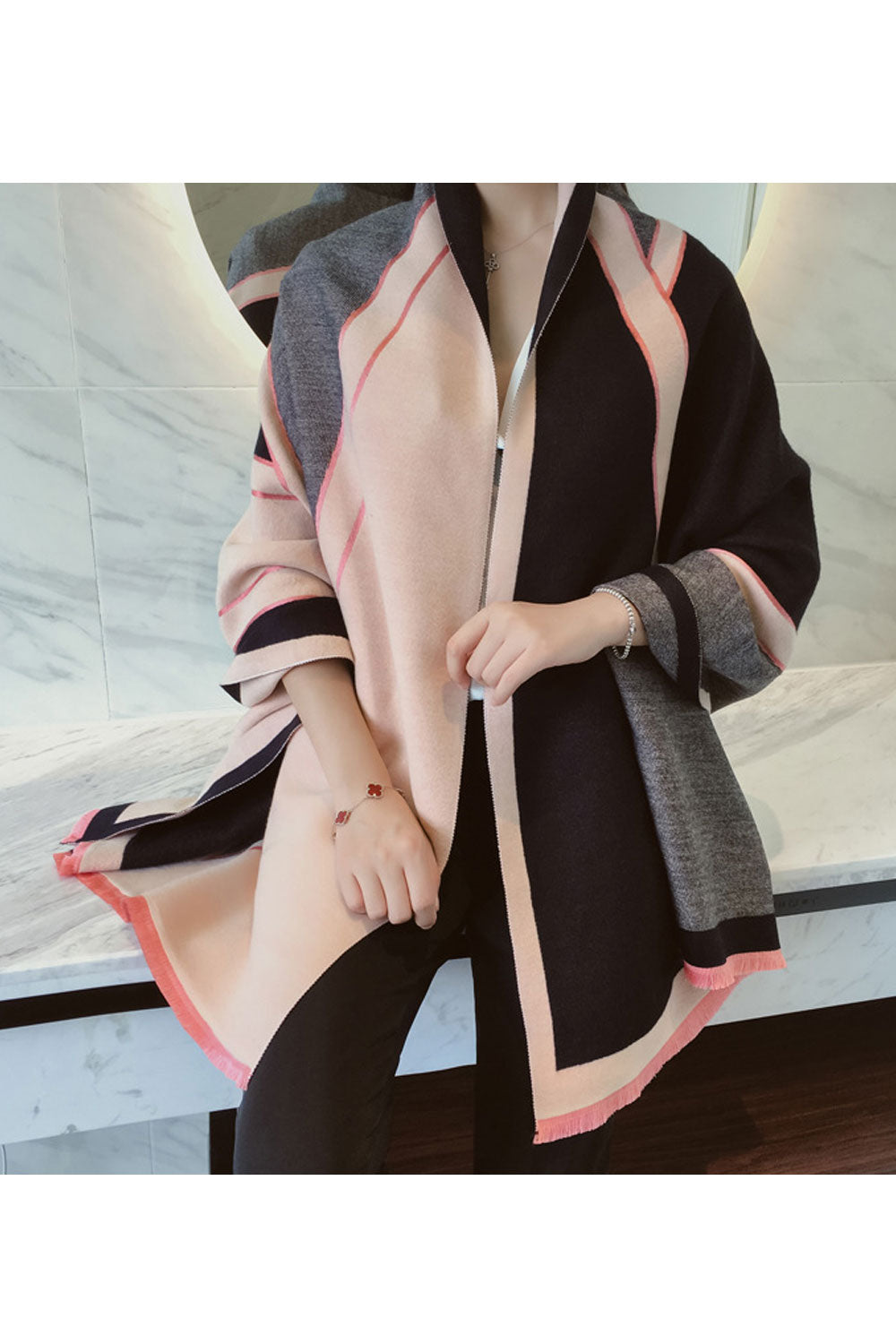Women Lovely Multi Color Autumn Winter Warm Shawl