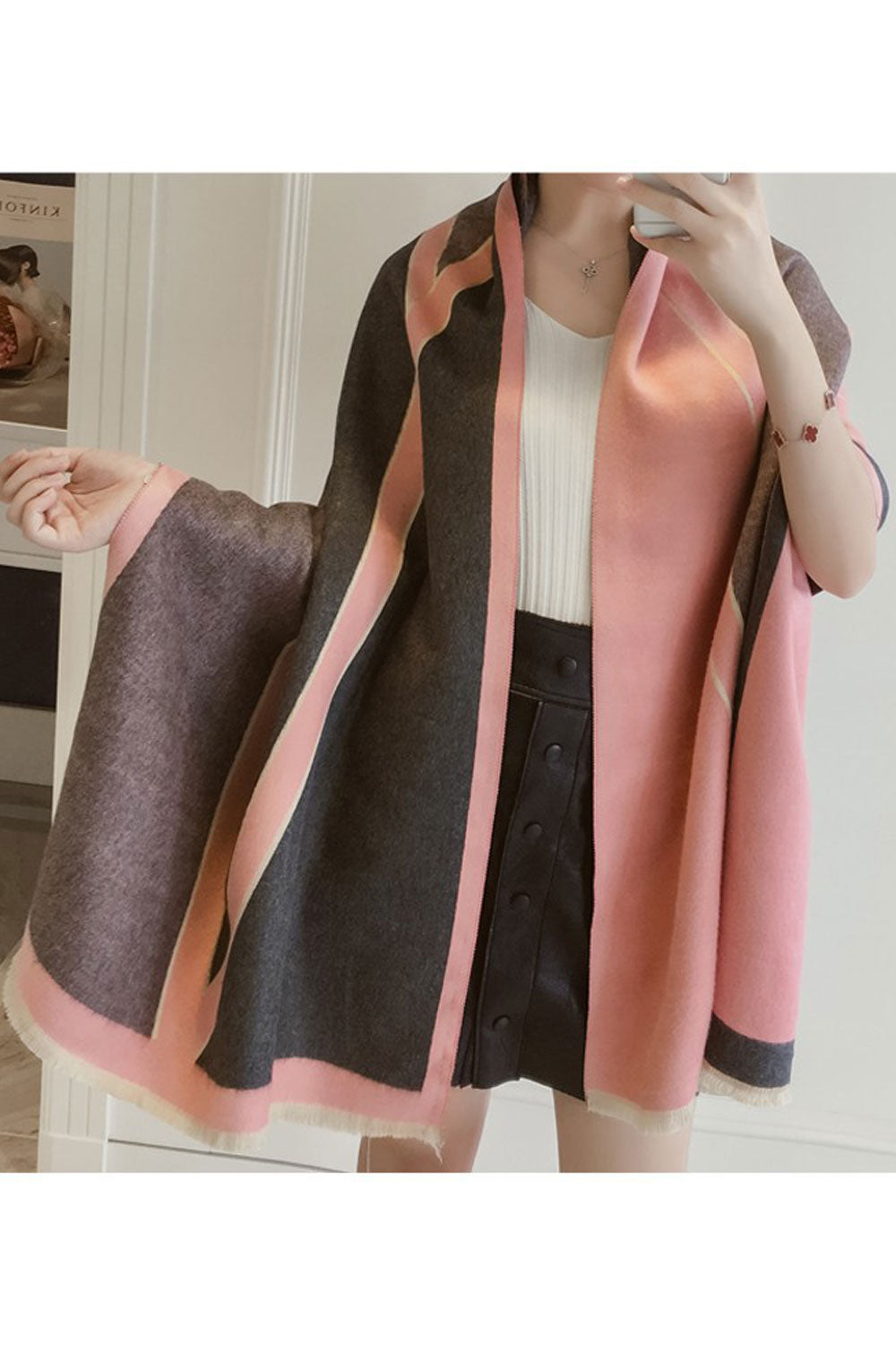 Women Lovely Multi Color Autumn Winter Warm Shawl