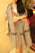 Women Fashion Plaid Pattern Thick Warm Shawl