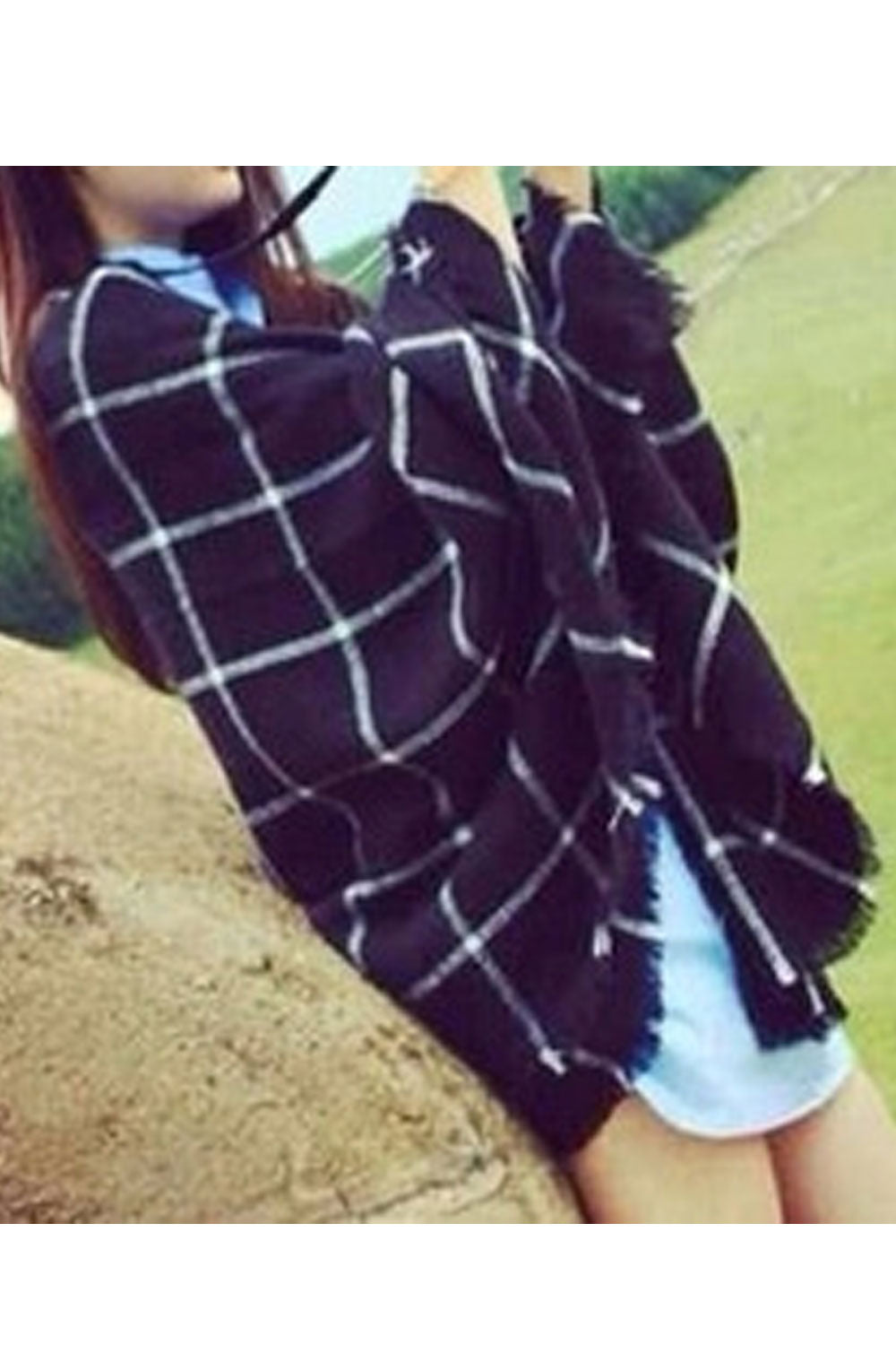 Women Classy Lattice Pattern Warm & Thick Shawl