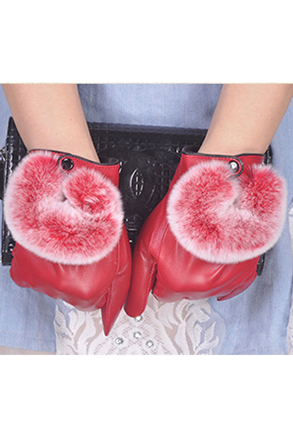 Women Casual Solid Color Thick & Warm Gloves