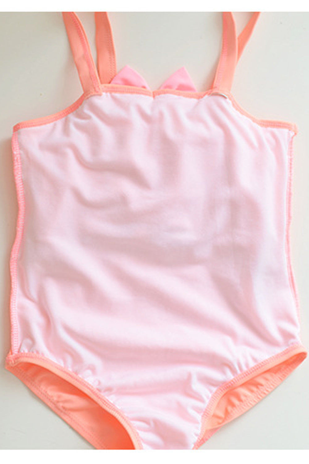 Baby Girls Lace Ball Bow decorated Strap Neck Swimsuit