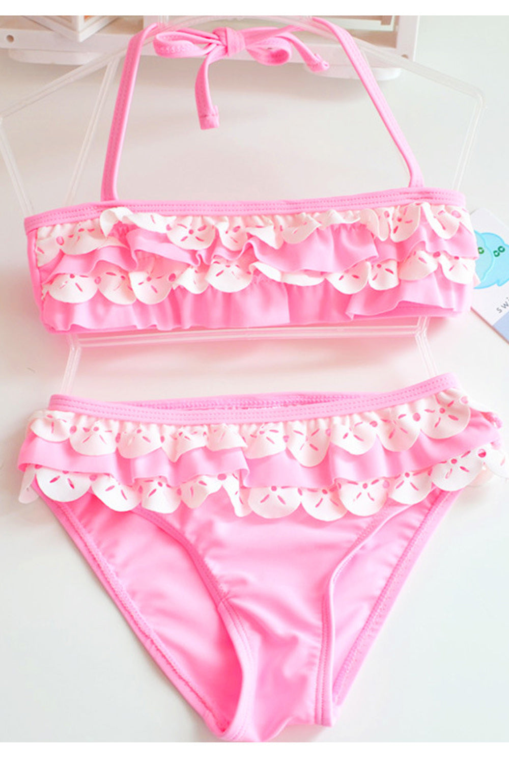 Baby Girls Bow Decorated Tie Knot One Piece Swimsuit