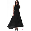 Women Sleeveless A-line Chiffon Plus Size Black