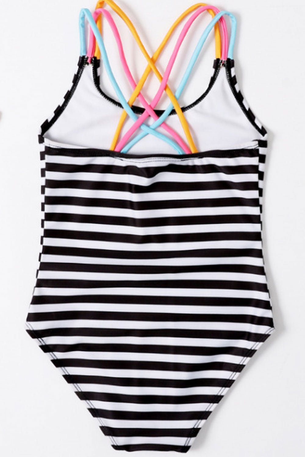 Baby Girls Multi Colored Straps Ice cream Printed One Piece Swimsuit