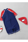 Kids Stylish Spider Man Printed Zipper Closure One Piece Swimsuit