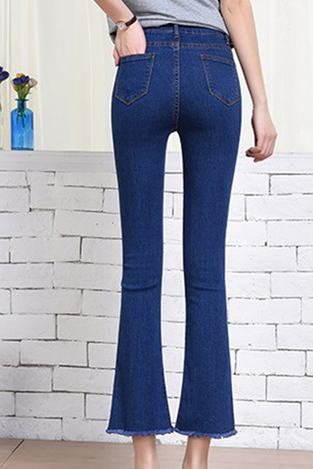 Women Slim Casual Flare Jeans