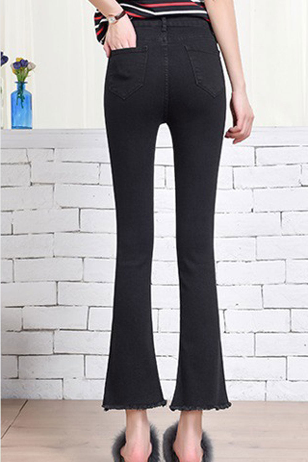Women Slim Casual Flare Jeans