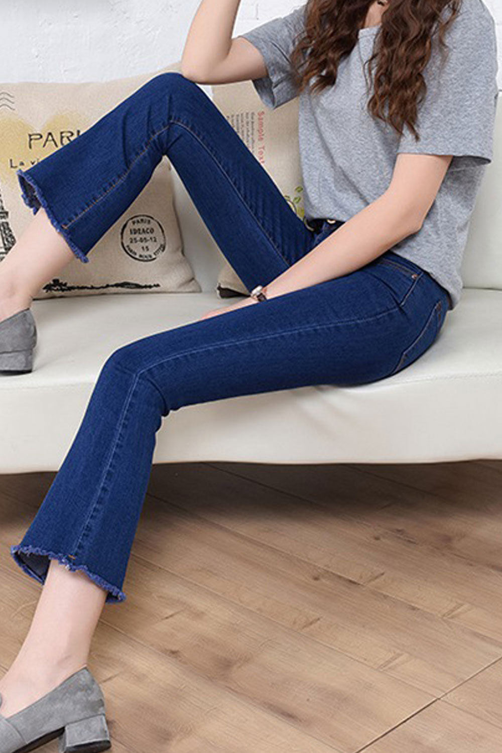 Women Slim Casual Flare Jeans