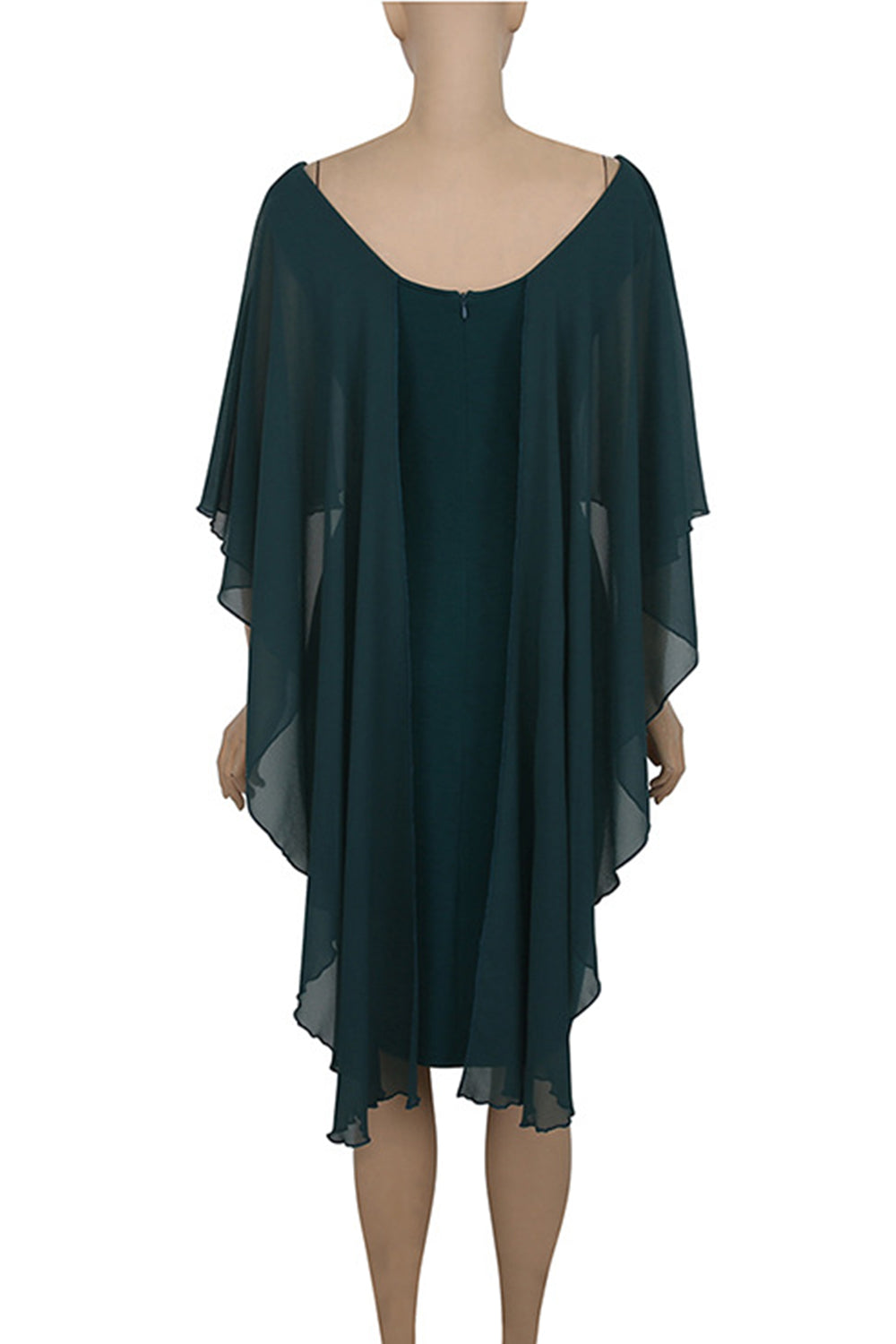 Women Round Neck Bat Sleeve Slim Fit Fashion Dress